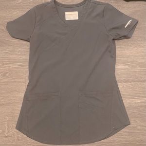 Gray Skechers scrub top